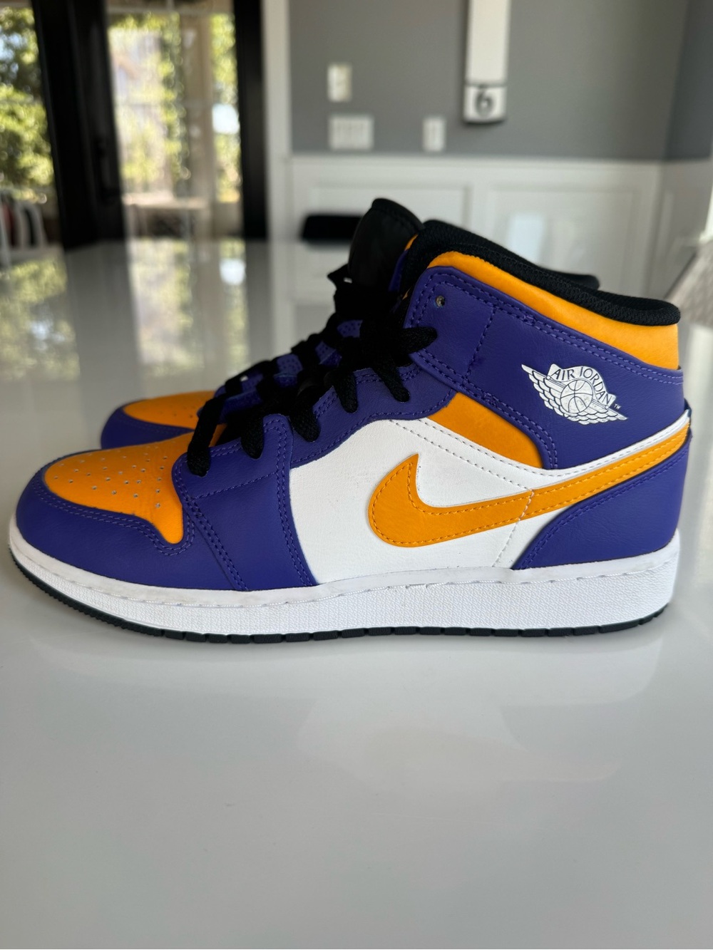 NEW! Never Worn Nike Jordan’s High Tops - Purple, Gold, White and Black